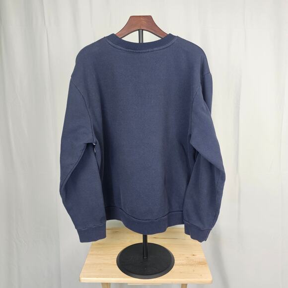 Fila Retro Style Heavy Cotton Crewneck Sweater XXL Navy Red White Logo - Picture 3 of 3